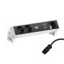 BACHMANN DESK 2, 2xšuko,1xUSB A/C 22W,1x prazn.mesto, 02m GST18, beli - slika 2