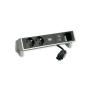 BACHMANN DESK 2, 2xšuko,1xUSB A/C 22W,1x prazn.mesto, 02m GST18, inox - slika 4