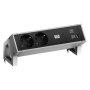 BACHMANN DESK 2, 2xšuko,1xUSB A/C 22W,1x prazn.mesto, 02m GST18, inox - slika 1