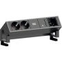 BACHMANN DESK2 nadgr.modular.kut.2xšuko+2xUSB punjač+1praz.mesto,crna - slika 3