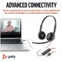 HP Slušalice sa mikrofonom Poly Blackwire 3220 HP 8X228AA USB-C+ USB-C/A adapter - slika 4