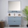 HANAH HOME Kupatilski ormarić sa umivaonikom i ogledalom (2 komada) Noble 100 Light Blue - slika 1