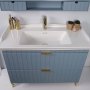 HANAH HOME Kupatilski ormarić sa umivaonikom i ogledalom (2 komada) Noble 100 Light Blue - slika 4