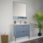 HANAH HOME Kupatilski ormarić sa umivaonikom i ogledalom (2 komada) Noble 80 Light Blue - slika 1