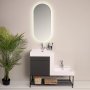 HANAH HOME Kupatilski ormarić sa umivaonikom i ogledalom (2 komada) Up Down Carbon Grey Dark - slika 2