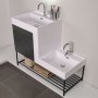 HANAH HOME Kupatilski ormarić sa umivaonikom i ogledalom (2 komada) Up Down Carbon Grey Dark - slika 3