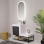 HANAH HOME Kupatilski ormarić sa umivaonikom i ogledalom (2 komada) Up Down Carbon Grey Dark - slika 1