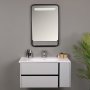 HANAH HOME Kupatilski ormarić sa umivaonikom i ogledalom (2 komada) Linear Light Grey - slika 2