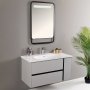 HANAH HOME Kupatilski ormarić sa umivaonikom i ogledalom (2 komada) Linear Light Grey - slika 1