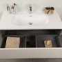 HANAH HOME Kupatilski ormarić sa umivaonikom i ogledalom (2 komada) Elegant Grey Hrast - slika 5
