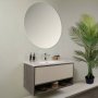 HANAH HOME Kupatilski ormarić sa umivaonikom i ogledalom (2 komada) Elegant Grey Hrast - slika 1