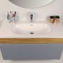 HANAH HOME Kupatilski ormarić sa umivaonikom i ogledalom (2 komada) Harmony Light Grey - slika 4