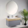 HANAH HOME Kupatilski ormarić sa umivaonikom i ogledalom (2 komada) Harmony Light Grey - slika 1