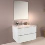 HANAH HOME Kupatilski ormarić sa umivaonikom i ogledalom (2 komada) Simple 80 White - slika 1