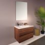HANAH HOME Kupatilski ormarić sa umivaonikom i ogledalom (2 komada) Simple 80 Hrast - slika 1