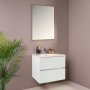 HANAH HOME Kupatilski ormarić sa umivaonikom i ogledalom (2 komada) Simple 60 White - slika 1