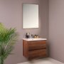 HANAH HOME Kupatilski ormarić sa umivaonikom i ogledalom (2 komada) Simple 60 Hrast - slika 1