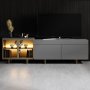 HANAH HOME TV polica Vienna Anthracite Gold - slika 2