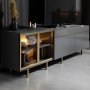 HANAH HOME TV polica Vienna Anthracite Gold - slika 4