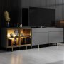HANAH HOME TV polica Vienna Anthracite Gold - slika 1