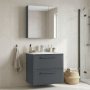HANAH HOME Kupatilski ormarić sa umivaonikom i ogledalom (2 komada) Nuvola 65 v2 190 - slika 1