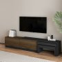 HANAH HOME TV polica Nest Anthracite Antique Walnut - slika 3