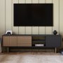 HANAH HOME TV polica Ravello Warm Oak Anthracite - slika 1