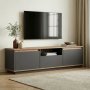 HANAH HOME TV polica Sentinel Anthracite Atlantic Pine - slika 1