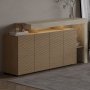 HANAH HOME Konzola Beliz Travertine Warm Oak - slika 3