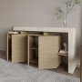 HANAH HOME Konzola Beliz Travertine Warm Oak - slika 4