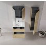 HANAH HOME Kupatilski ormarić sa umivaonikom i ogledalom (2 komada) Messina 65 v2 404 - slika 2