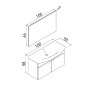 HANAH HOME Kupatilski ormarić sa umivaonikom i ogledalom (2 komada) Purus 100 327 - slika 4