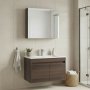 HANAH HOME Kupatilski ormarić sa umivaonikom i ogledalom (2 komada) Side 100 v3 718 - slika 1