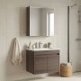 HANAH HOME Kupatilski ormarić sa umivaonikom i ogledalom (2 komada) Side 65 v2 778 - slika 1