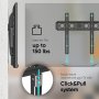 ONKRON Fixed TV Wall Mount for 32 to 65-inch Flat Panel TVs Digital Panels 56,8 kg, Black - slika 2