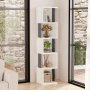 HANAH HOME Polica za knjige Milan White Anthracite - slika 1