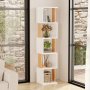 HANAH HOME Polica za knjige Milan White Natural - slika 1
