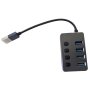 E-GREEN USB 3.0 - HUB Superbrzi 4port USB 3.0 sa prekidacima OST07460 - slika 1