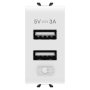 GEWISS Priključnica USB 2-STR. 5V 3A TYPE A+A bela 1M Chorus GW10447 - slika 1