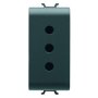 GEWISS GW12201 - Italijanska standardna utičnica 250V AC - 2P+E 10A - Satin Black - ChoruSmart - slika 1