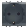 GEWISS GW12241 Socket 2M 2P + PE 16A Nemački standard Crna - slika 1