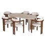 HANAH HOME Set Trpezarijski sto i 6 stolica Meridia 6 Travertine Walnut White - slika 3