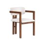 HANAH HOME Set Trpezarijski sto i 6 stolica Meridia 6 Travertine Walnut White - slika 5