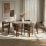 HANAH HOME Set Trpezarijski sto i 6 stolica Meridia 6 Travertine Walnut Brown - slika 2