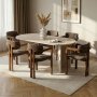 HANAH HOME Set Trpezarijski sto i 6 stolica Meridia 6 Travertine Walnut Brown - slika 1