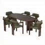 HANAH HOME Set Trpezarijski sto i 6 stolica Meridia 6 Milano Walnut Dark Walnut Green - slika 3