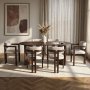HANAH HOME Set Trpezarijski sto i 6 stolica Meridia 6 Milano Walnut Dark Walnut White - slika 2