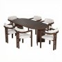 HANAH HOME Set Trpezarijski sto i 6 stolica Meridia 6 Milano Walnut Dark Walnut White - slika 3