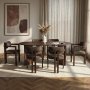 HANAH HOME Set Trpezarijski sto i 6 stolica Meridia 6 Milano Walnut Dark Walnut Brown - slika 2