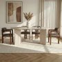 HANAH HOME Set Trpezarijski sto i 4 stolice Meridia 4 Travertine Walnut Brown - slika 2